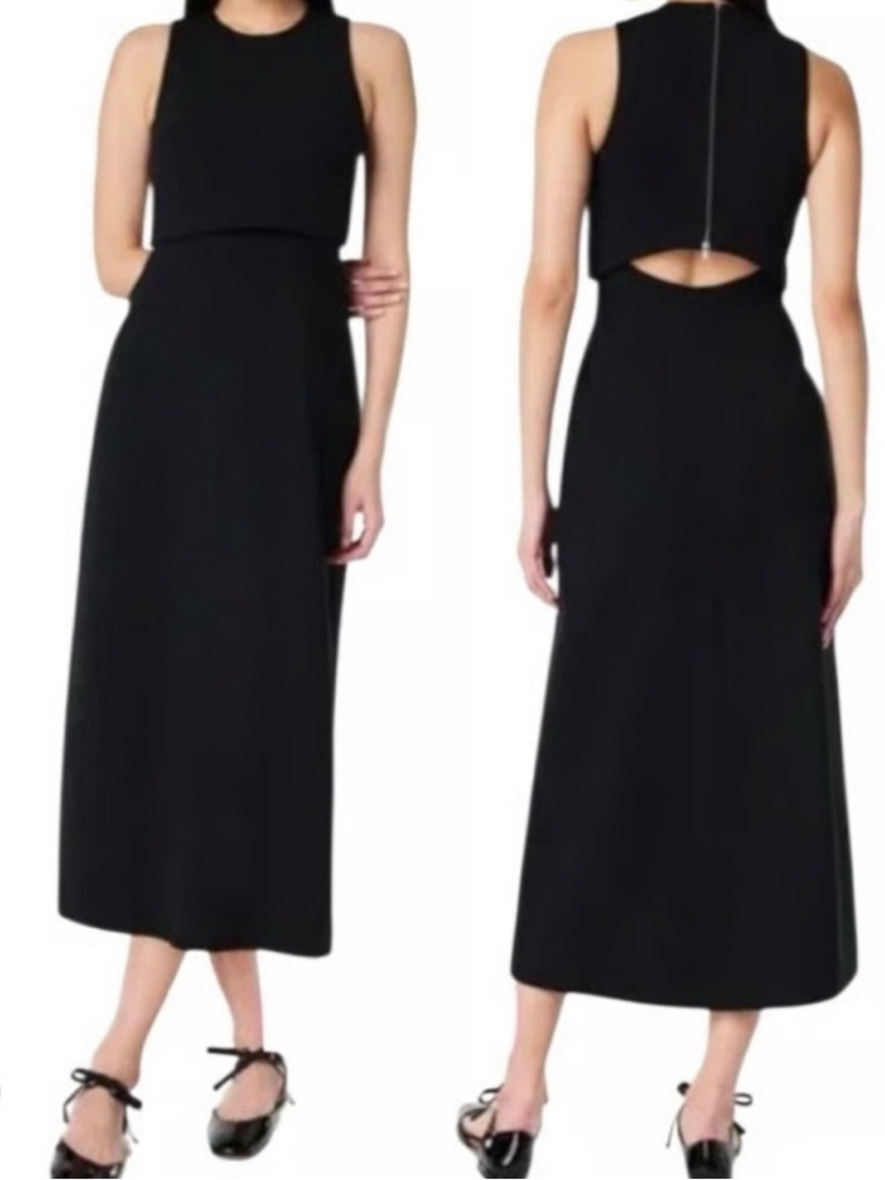 SPANX Ponte Sleeveless Midi Dress- NAVY BLUE- Size Large